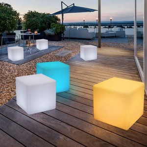 LED Luminous Cube Light Creative Creative Outdoor Stool Impermeabil KTV Square Scaun Bar Scaun Concert pentru Eveniment Atmosfera Dispunerea