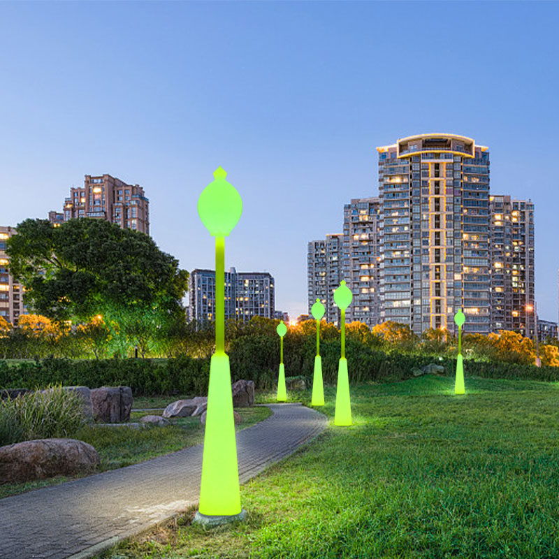 Lumină de stradă LED de grădină în aer liber, cu stâlp, 60W RGB Color Schimbarea frumoasă a luminii de stradă impermeabile pentru grădină, terasă, parc, școală, gazon, vilă, iluminare de stradă și decor